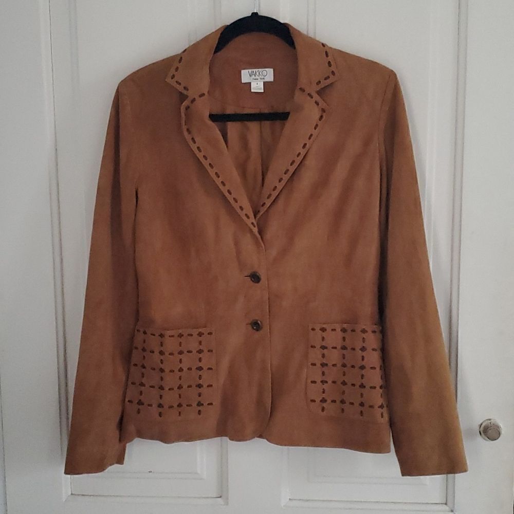 Vakko New York Goat Suede Blazer Jacket